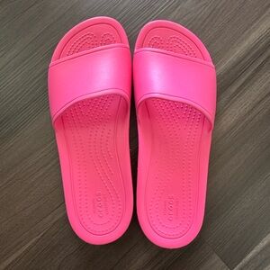 CROCS Vibrant Pink Slide Sandals